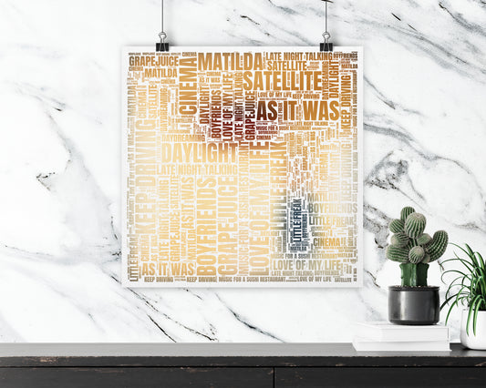 Harry's House album word art square poster