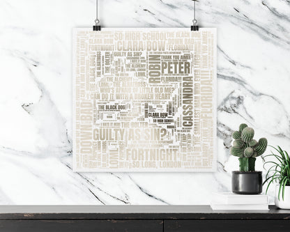 Tortured Poets album word art square poster