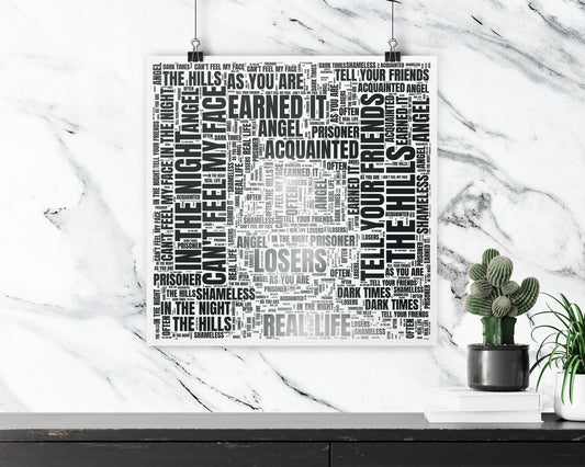 Beauty Behind the Madness album word art square poster