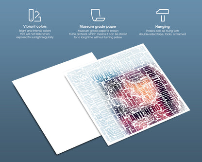 Midnights album word art square poster