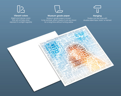 1989 TV album word art square poster