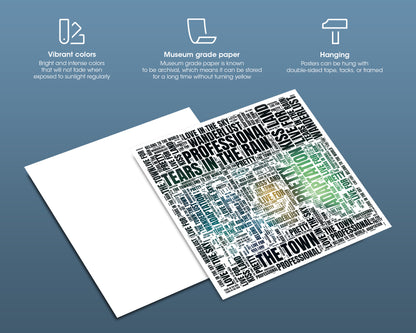 Kiss Land album word art square poster