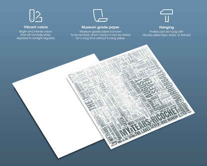 Folklore album word art square poster