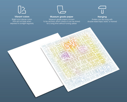 1989 album word art square poster