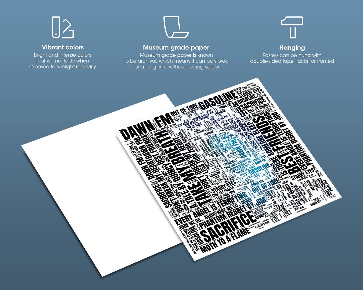 Set of word art album covers square poster