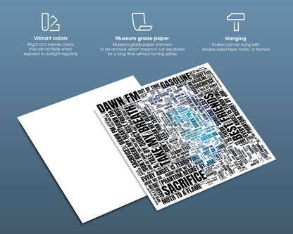 Set of word art album covers square poster