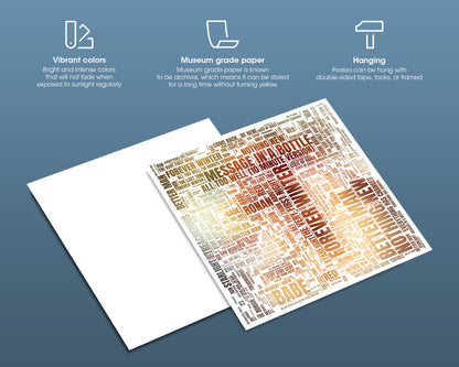 Red TV album word art square poster