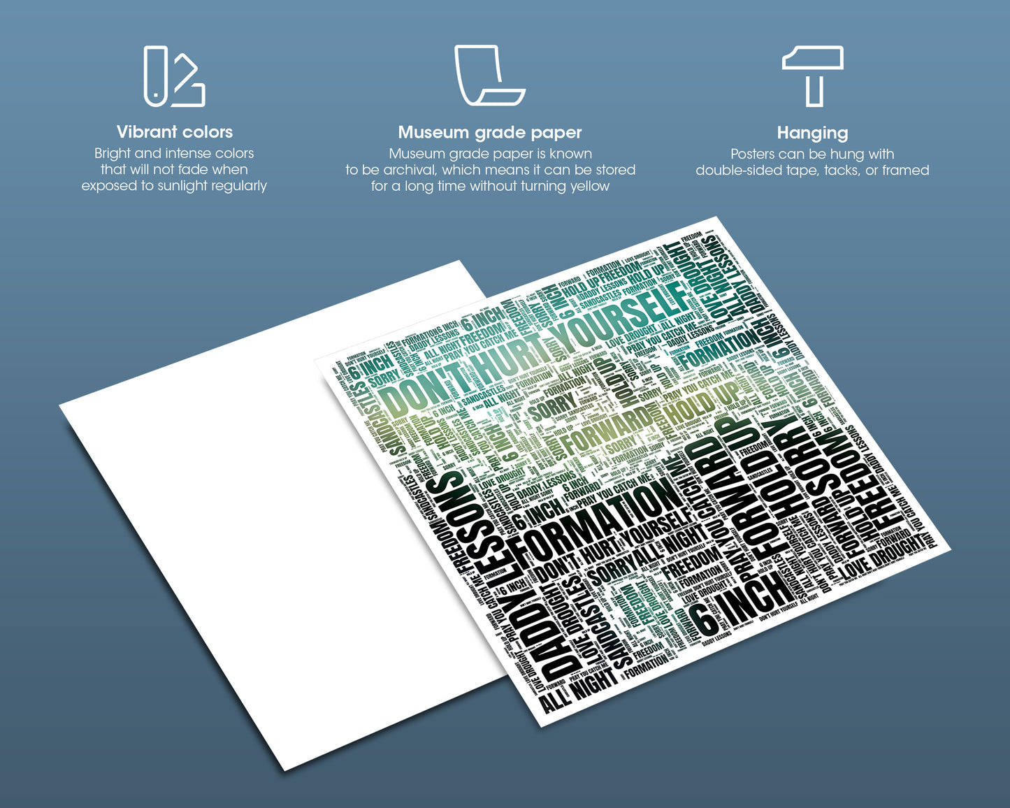 Lemonade album word art square poster