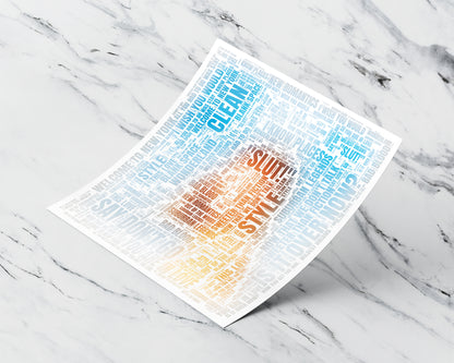 1989 TV album word art square poster