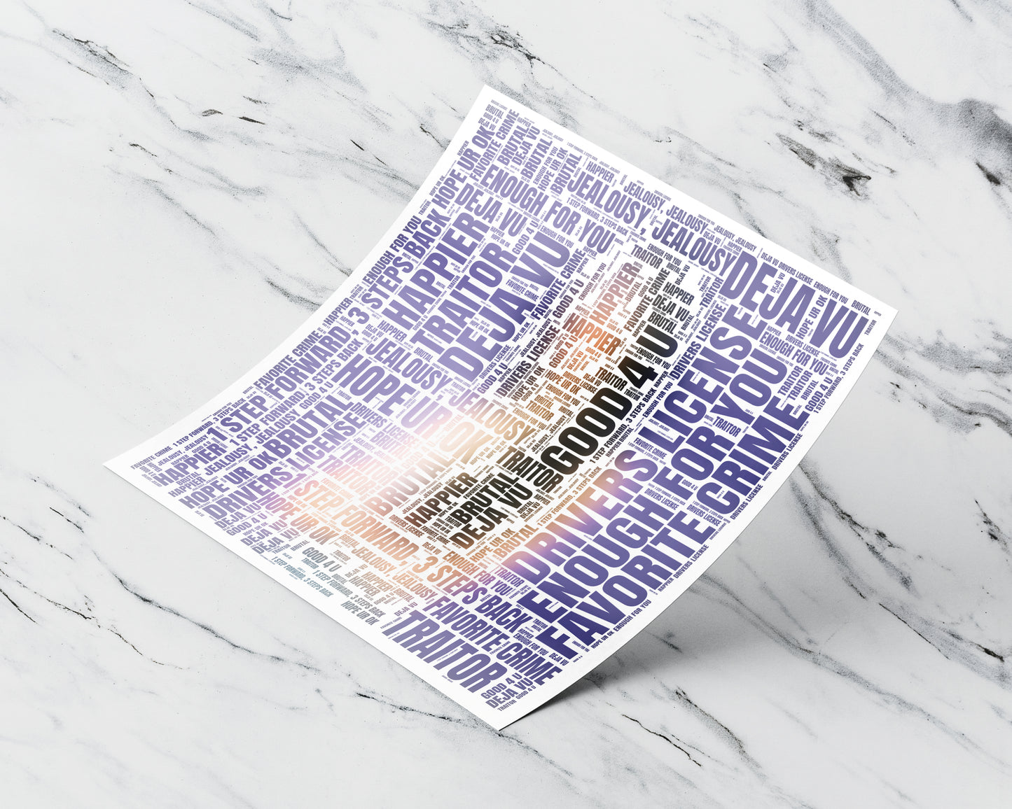 Sour album word art square poster
