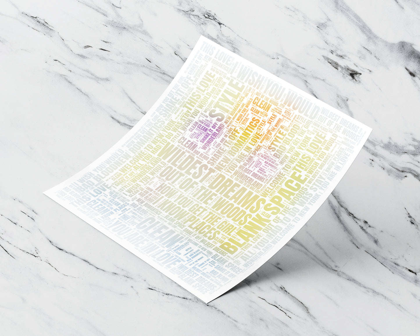 1989 album word art square poster