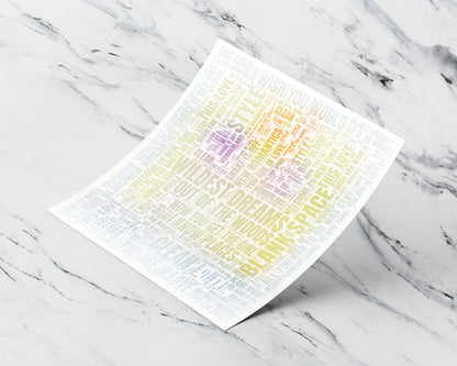 1989 album word art square poster