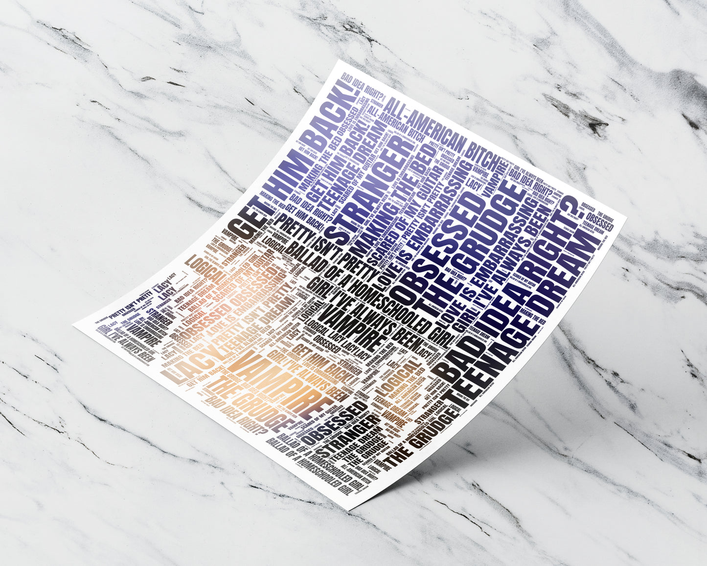 Guts album word art square poster