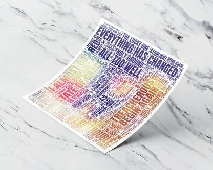 Red album word art square poster