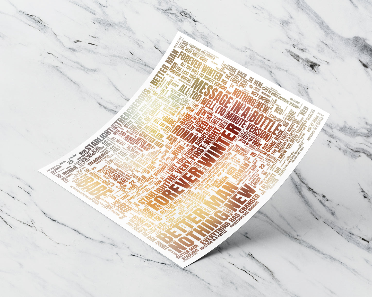 Red TV album word art square poster