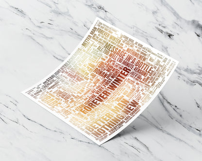 Red TV album word art square poster