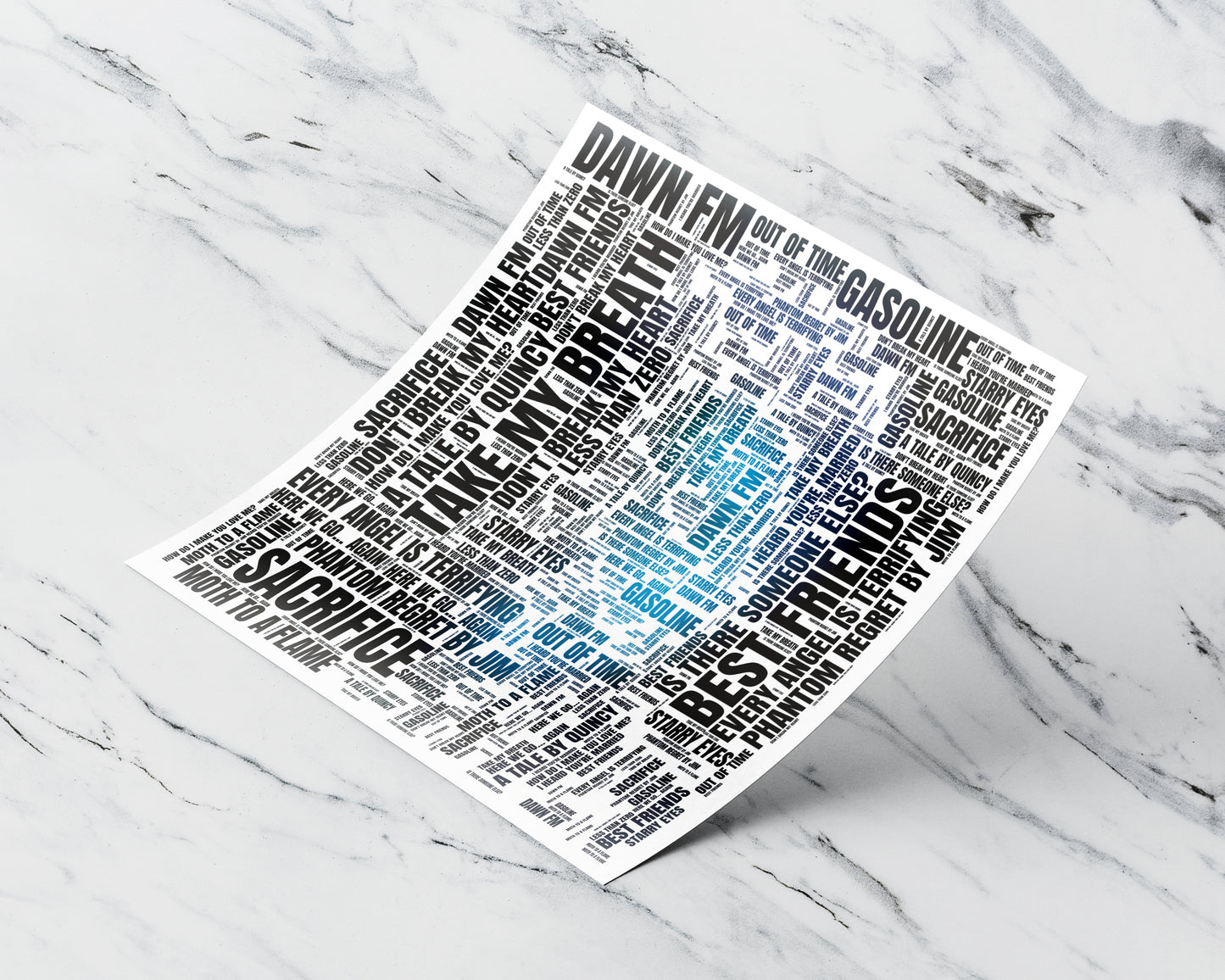 Dawn FM album word art square poster