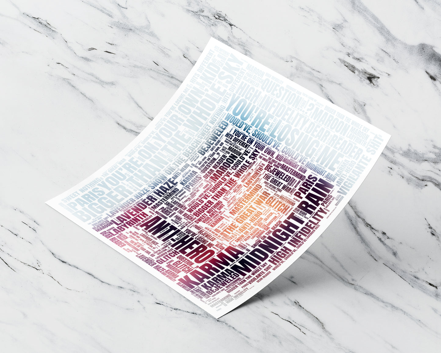 Midnights album word art square poster