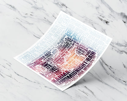 Midnights album word art square poster