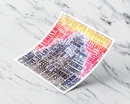 Starboy album word art square poster