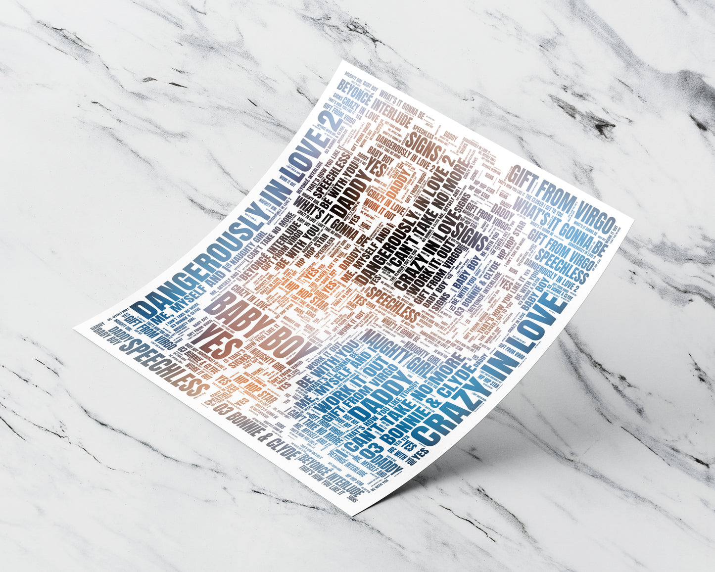 Dangerously in Love album word art square poster