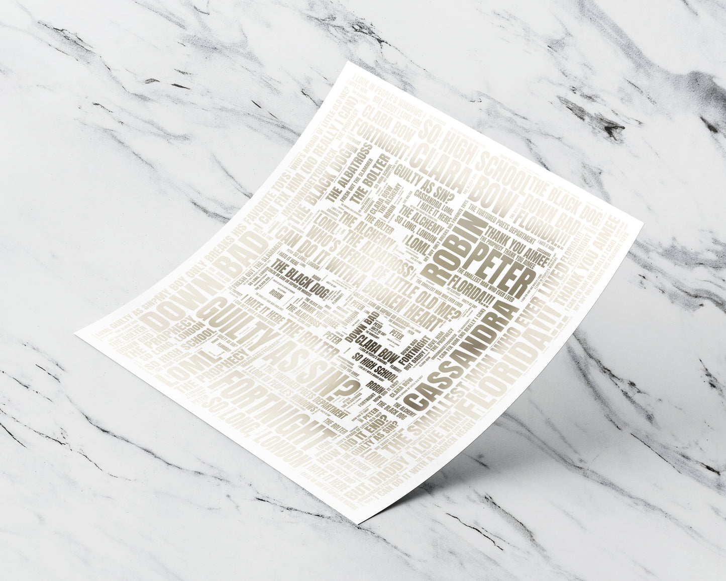 Tortured Poets album word art square poster