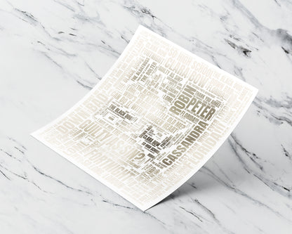 Tortured Poets album word art square poster