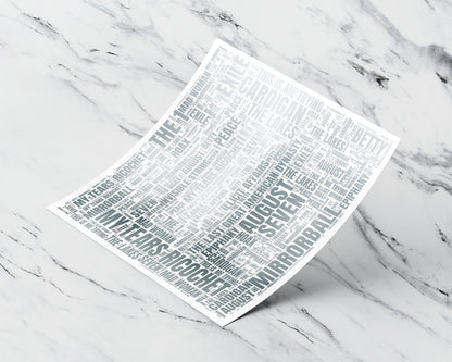 Folklore album word art square poster