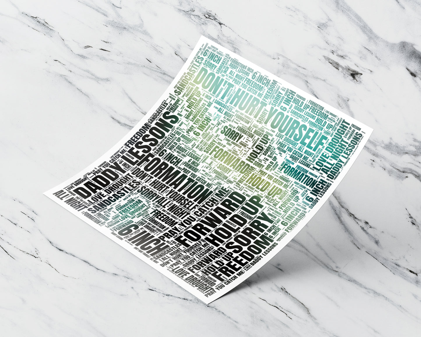 Lemonade album word art square poster