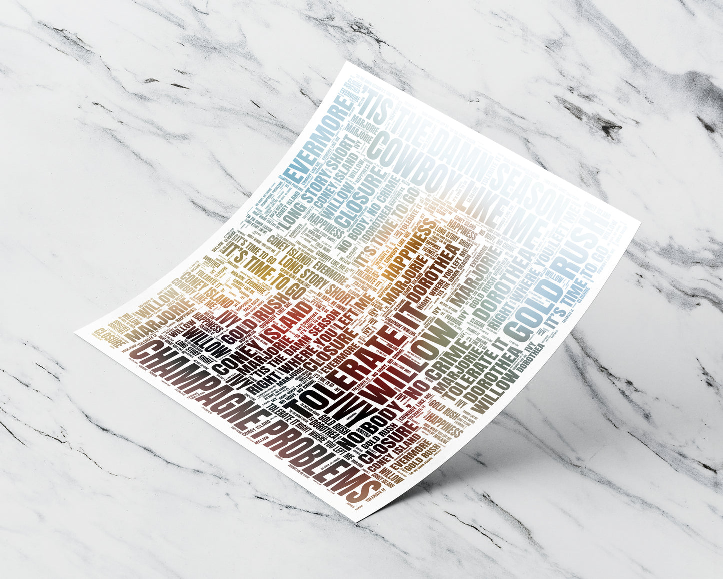 Evermore album word art square poster