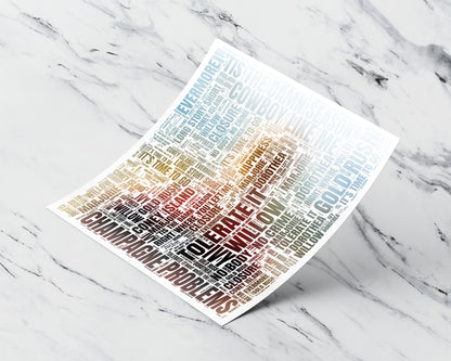 Evermore album word art square poster