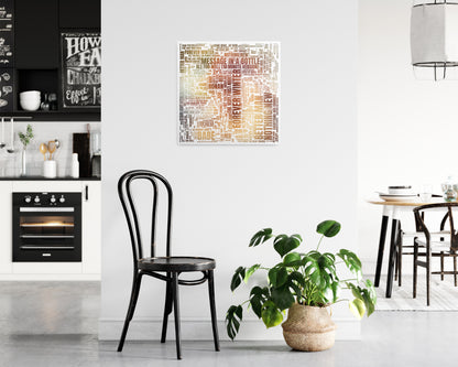 Red TV album word art square poster