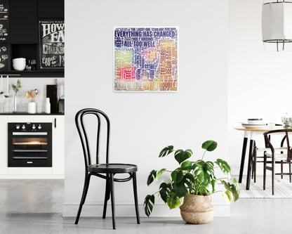 Red album word art square poster