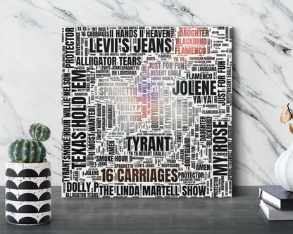 Set of word art album covers square canvas wall decor