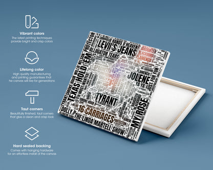 Set of word art album covers square canvas wall decor