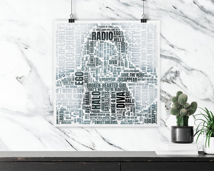 Set of word art album covers square poster
