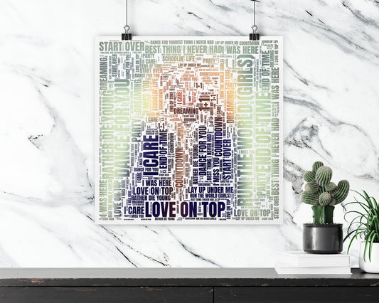 4 album word art square poster