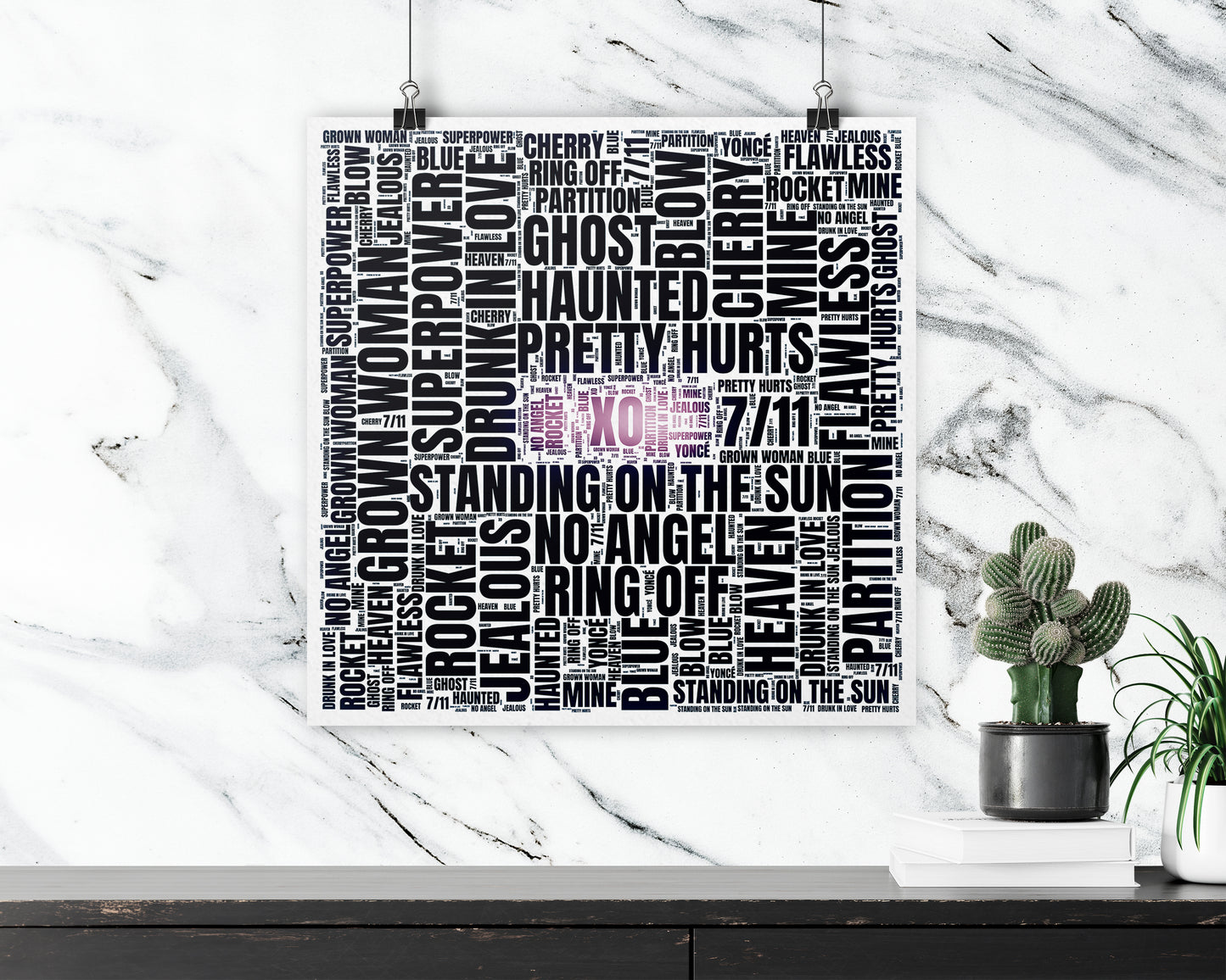 Set of word art album covers square poster