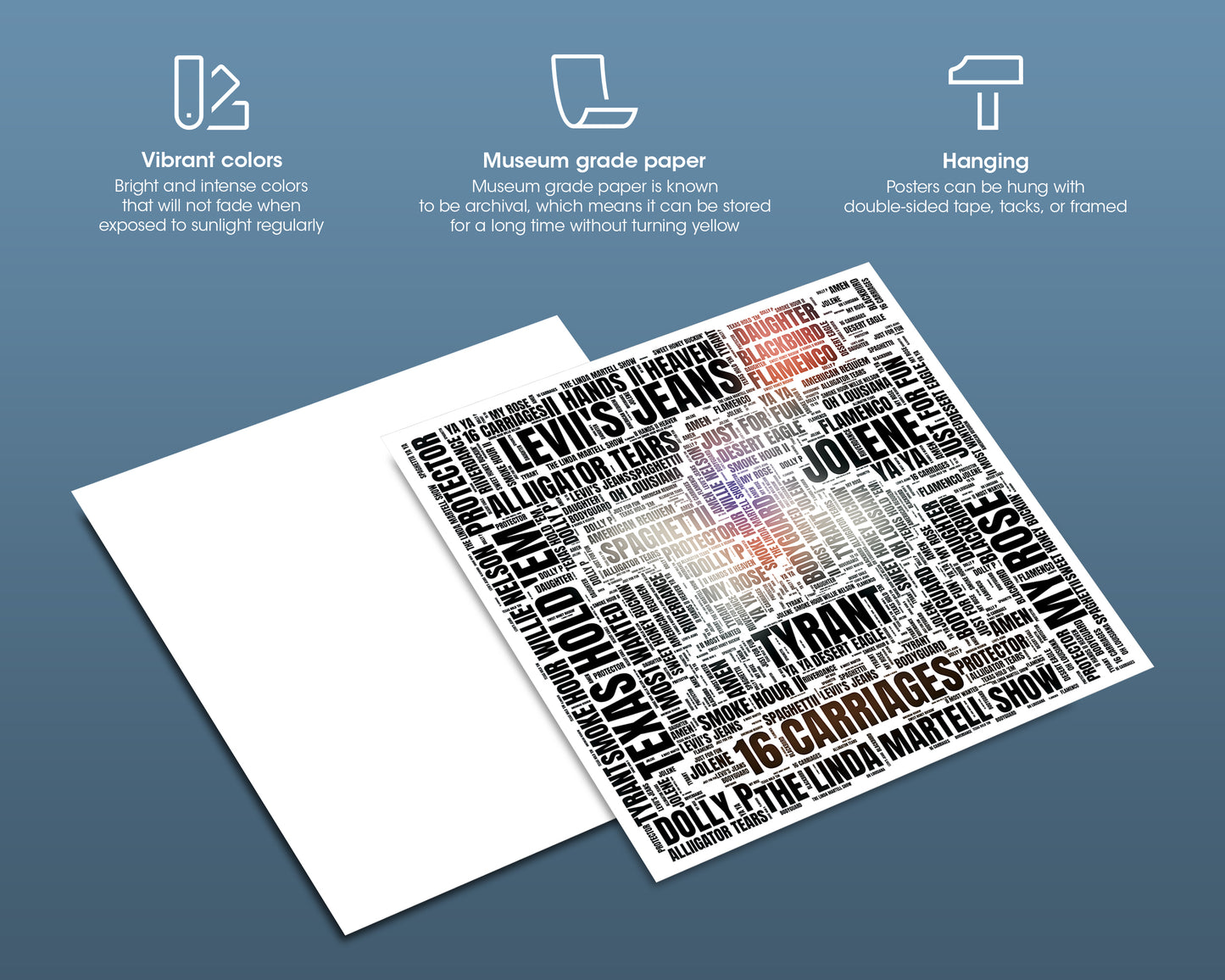 Set of word art album covers square poster