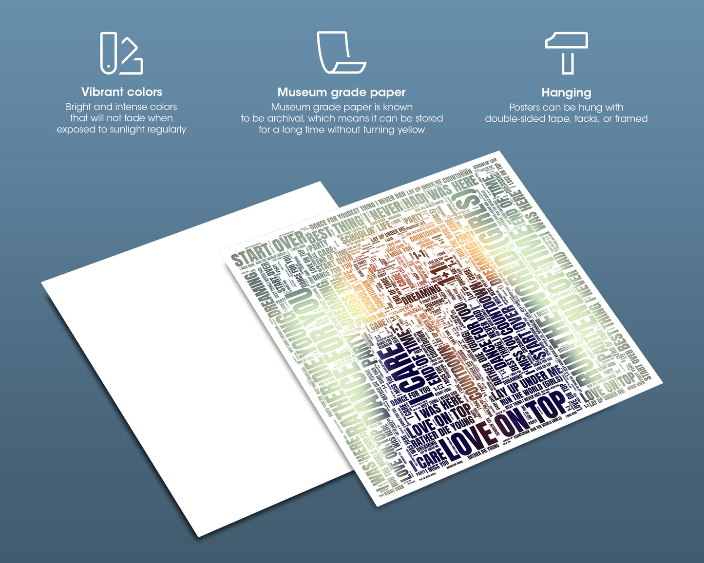 4 album word art square poster