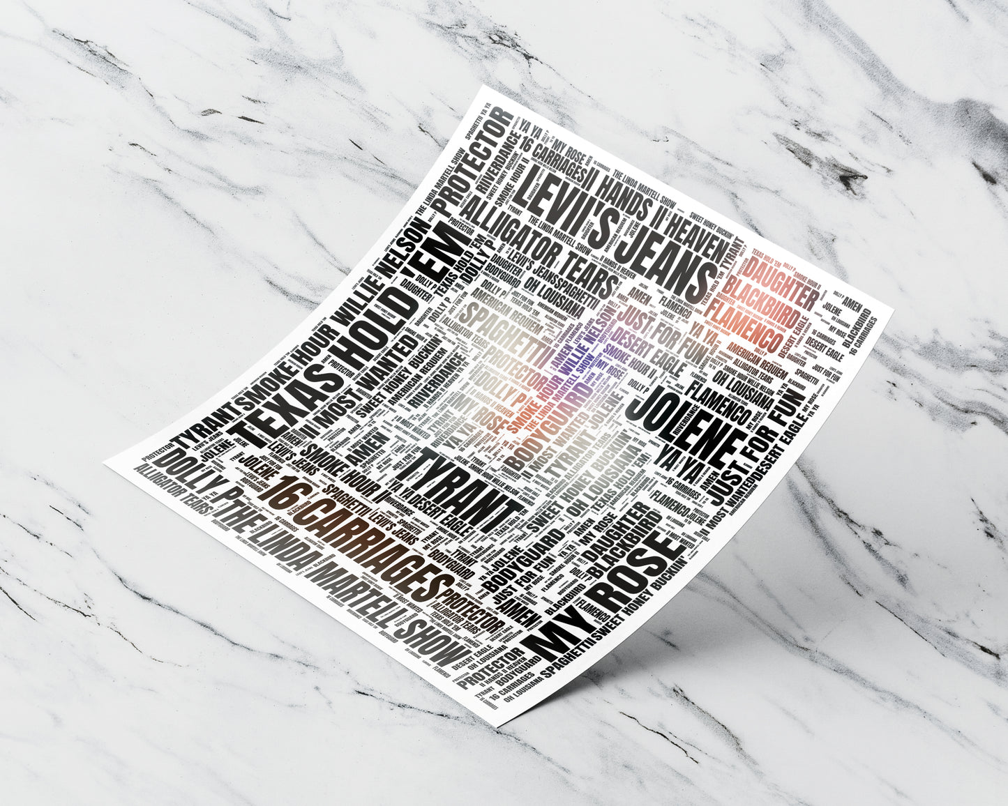 Cowboy Carter album word art square poster