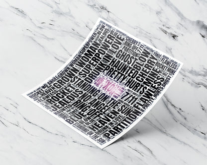 Self-titled album word art square poster