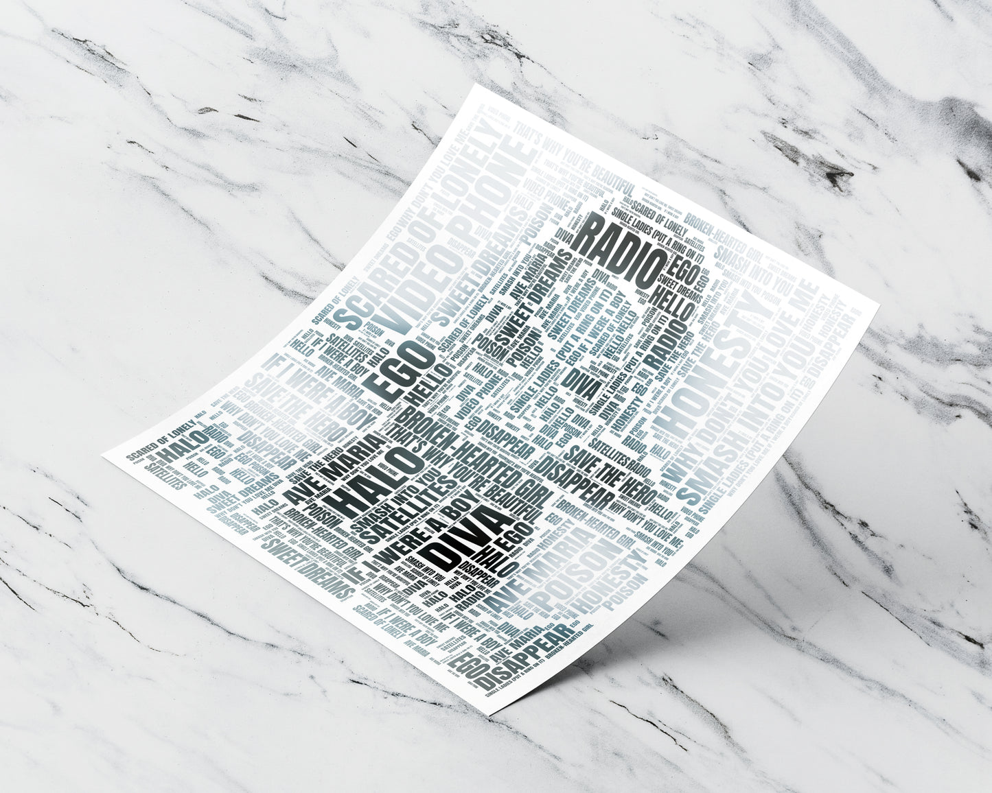 I Am... Sasha Fierce album word art square poster