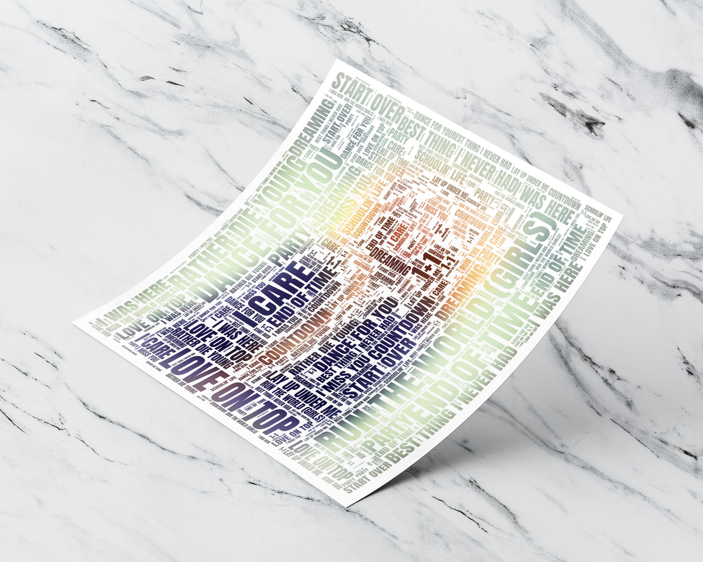 4 album word art square poster