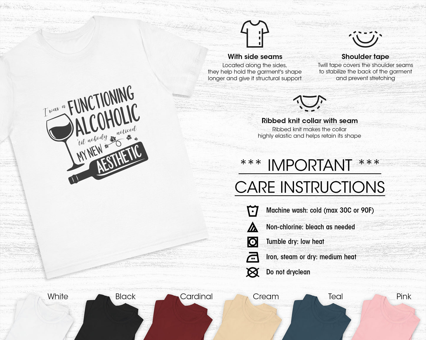 I was a functioning alcoholic 'til nobody noticed my new aesthetic unisex jersey short sleeve t-shirt