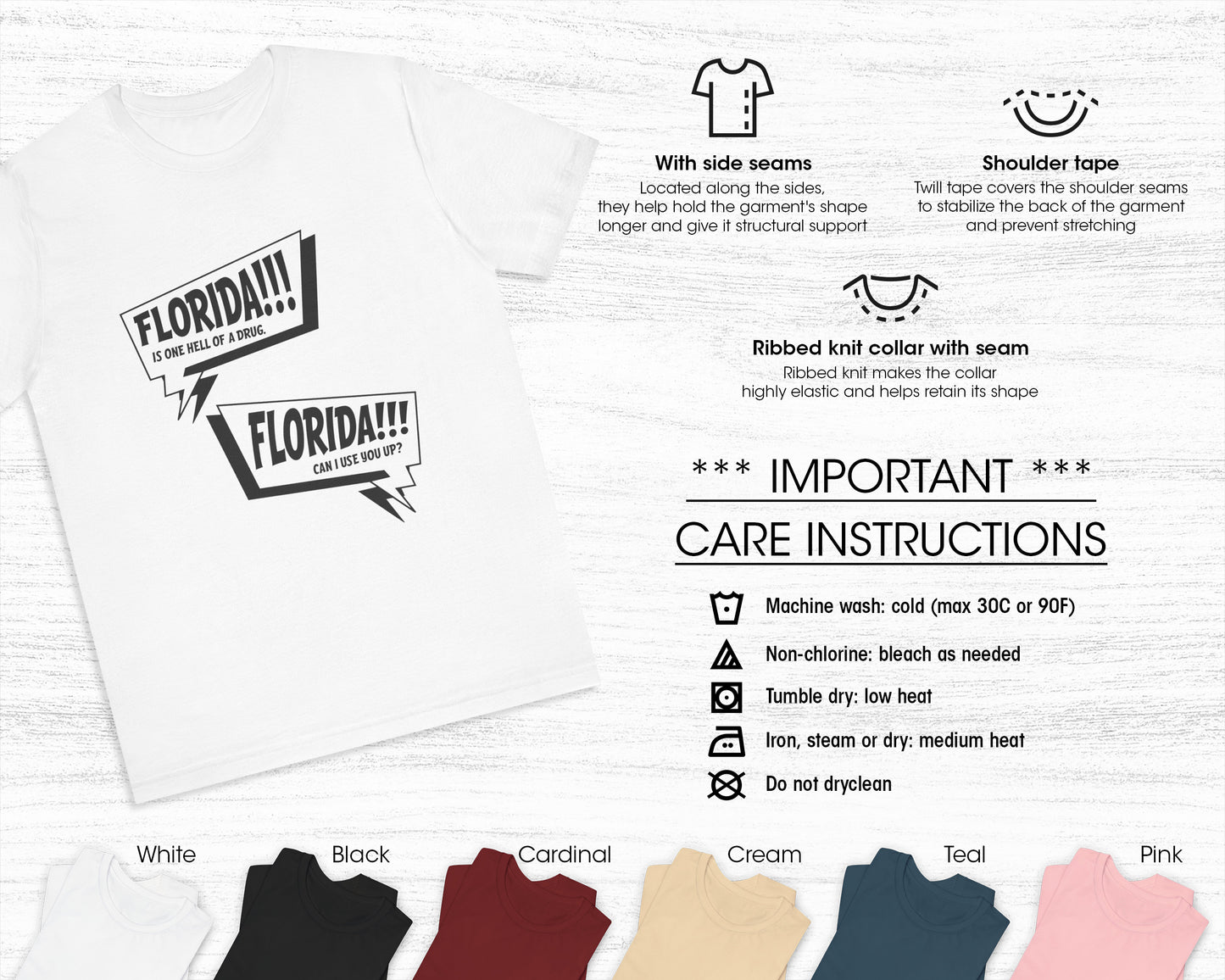 Florida is one hell of a drug, Florida can I use you up? unisex jersey short sleeve t-shirt