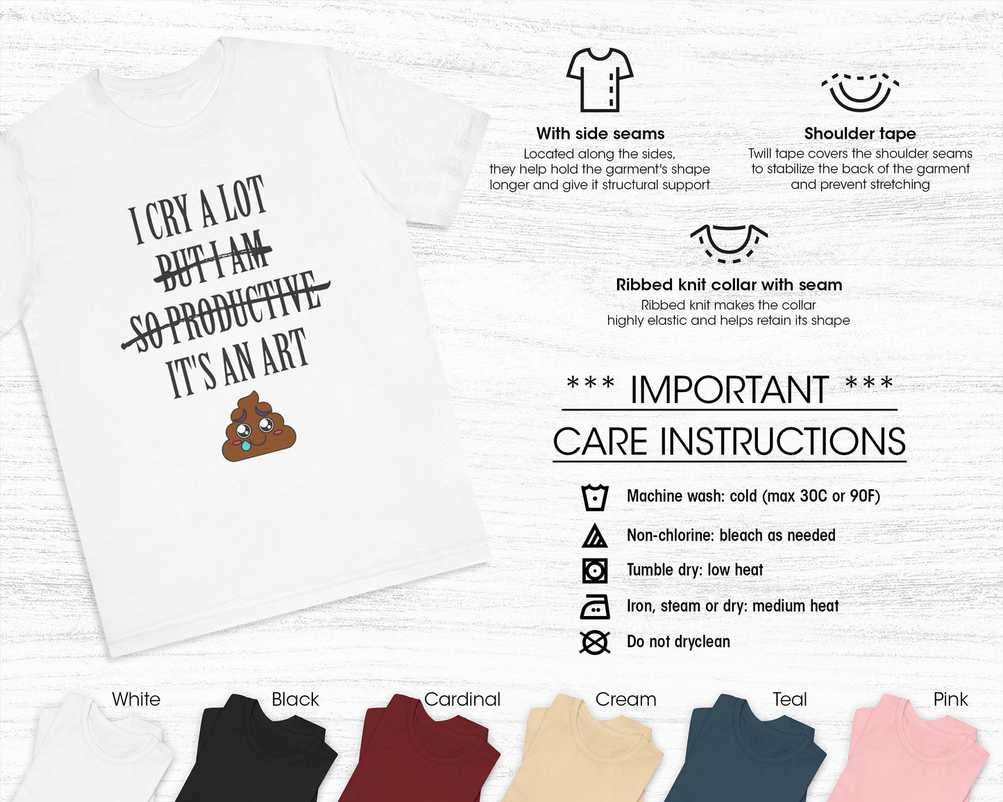 I cry a lot, but I am so productive, it's an art unisex jersey short sleeve t-shirt