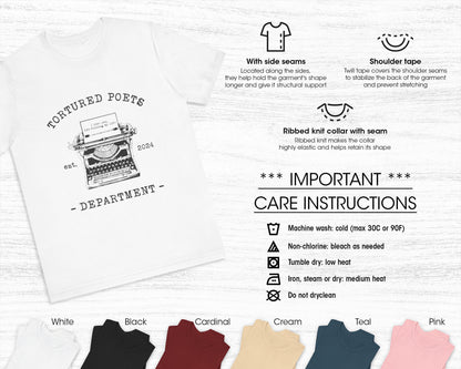 Tortured Poets Dept. est. 2024 unisex jersey short sleeve t-shirt