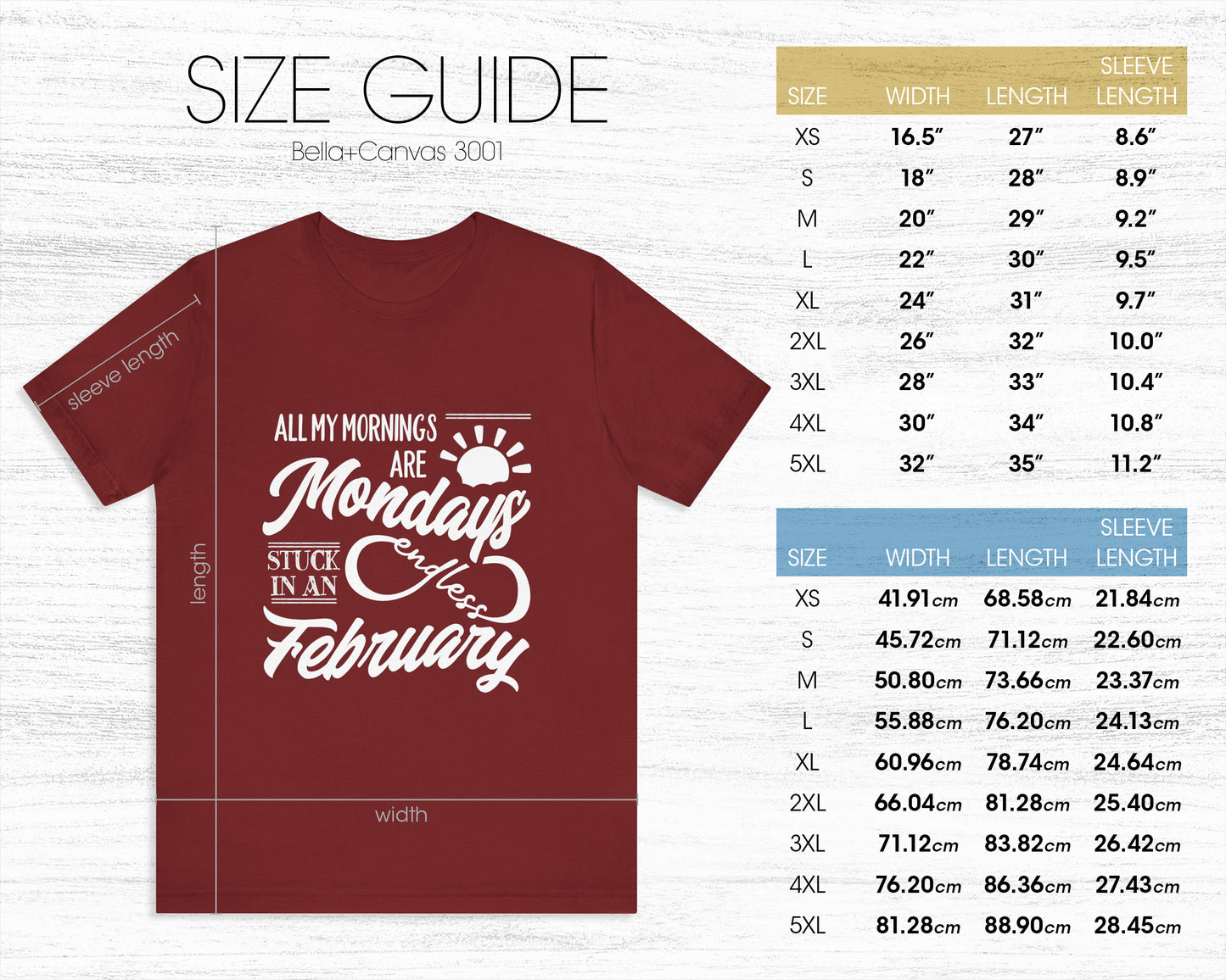 All my mornings are Mondays stuck in an endless February unisex jersey short sleeve t-shirt