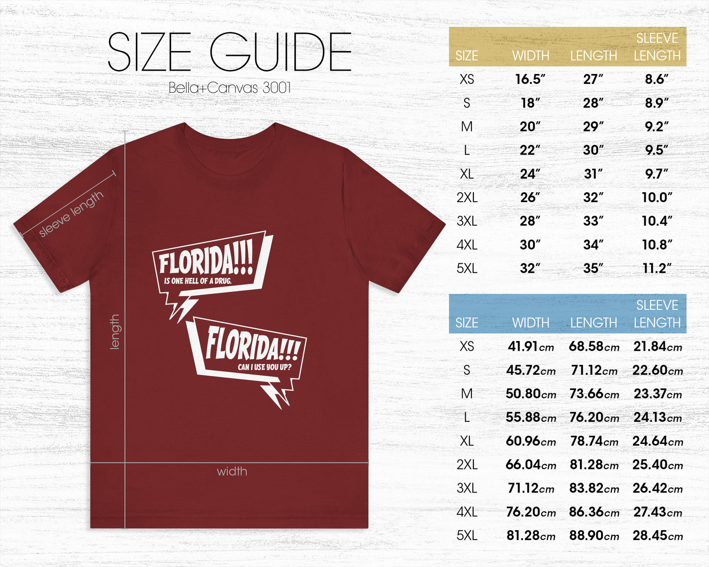 Florida is one hell of a drug, Florida can I use you up? unisex jersey short sleeve t-shirt